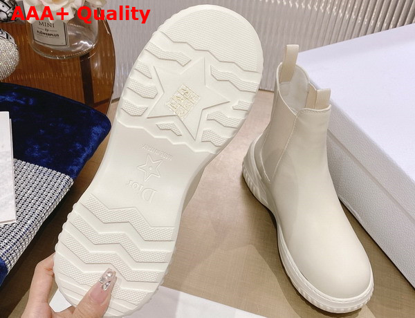 Dior D Racer Ankle Boot White Calfskin Replica