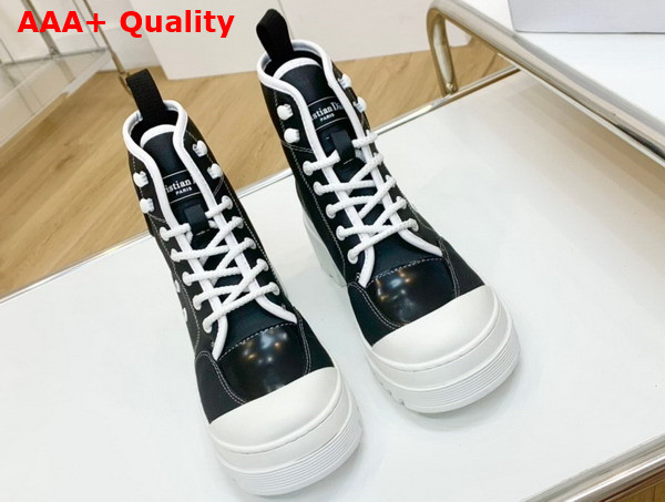 Dior D Rise Ankle Boot Black Technical Fabric and Calfskin Replica