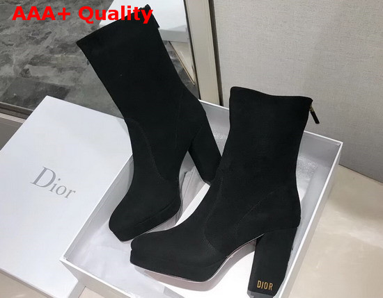 Dior D Rise Ankle Boot in Black Suede Calfskin Replica