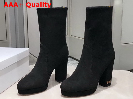 Dior D Rise Ankle Boot in Black Suede Calfskin Replica