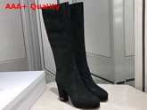 Dior D Rise Boot in Black Suede Calfskin Replica