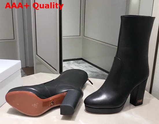 Dior D Rise Lambskin Platform Ankle Boot in Black Replica