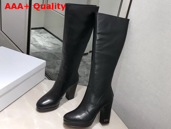 Dior D Rise Lambskin Platform Boot in Black Replica
