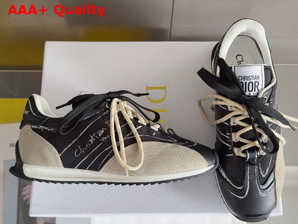 Dior D Sketch Sneaker Black Nylon and Calfskin Replica