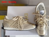 Dior D Sketch Sneaker Gold Tone Crinkled Lambskin and Laminated Calfskin Replica