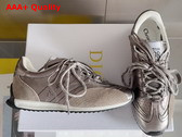 Dior D Sketch Sneaker Silver Tone Crinkled Lambskin and Laminated Calfskin Replica