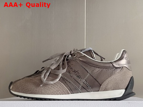 Dior D Sketch Sneaker Silver Tone Crinkled Lambskin and Laminated Calfskin Replica