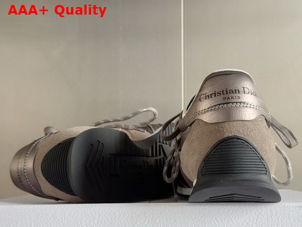 Dior D Sketch Sneaker Silver Tone Crinkled Lambskin and Laminated Calfskin Replica