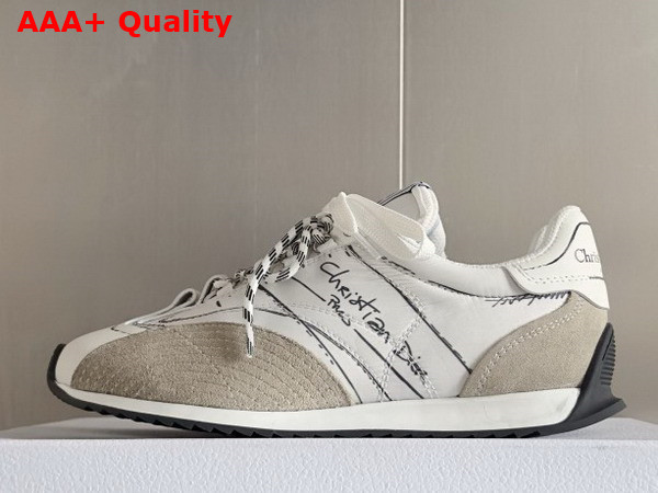Dior D Sketch Sneaker White Nylon and Calfskin Replica