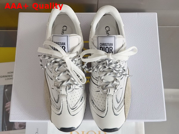 Dior D Sketch Sneaker White Nylon and Calfskin Replica