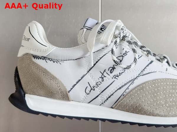 Dior D Sketch Sneaker White Nylon and Calfskin Replica