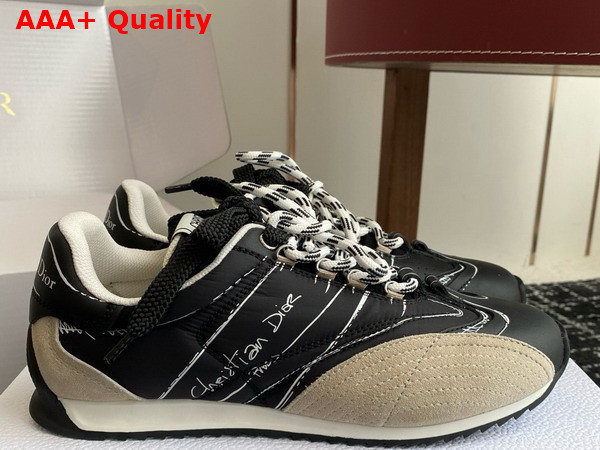 Dior D Sketch Sneaker in Black Nylon and Calfskin Replica