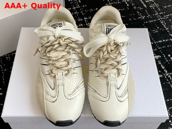 Dior D Sketch Sneaker in White Nylon and Calfskin Replica