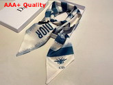 Dior D Stripes Mitzah Scarf Navy Blue Silk Twill Replica