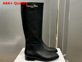 Dior D Town Boot in Black Supple Calfskin Replica