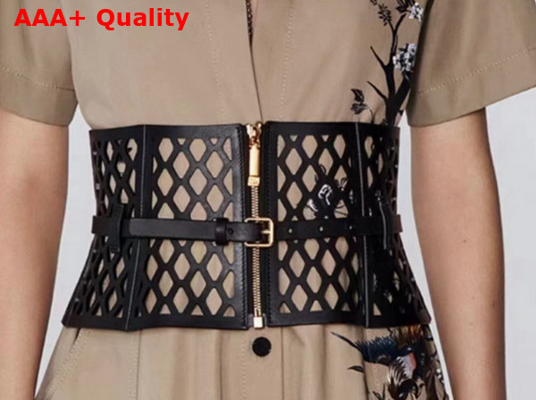 Dior D Trap Corset Belt Black Smooth Calfskin 16cm Replica