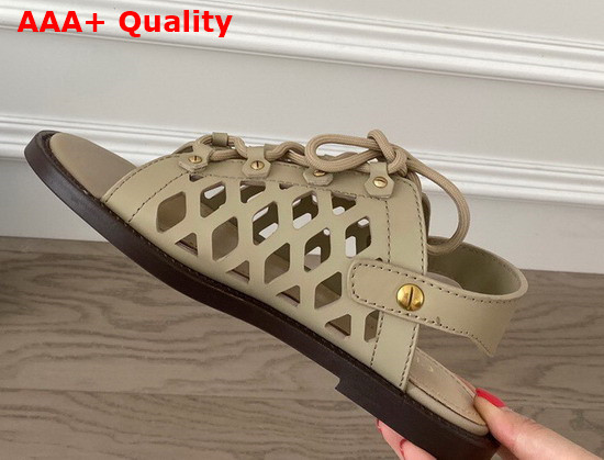 Dior D Trap Sandal Beige Matte Calfskin Replica