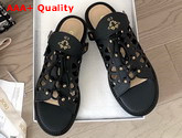 Dior D Trap Sandal Black Matte Calfskin Replica
