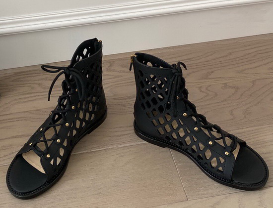 Dior D Trap Sandal in Black Matte Calfskin Replica