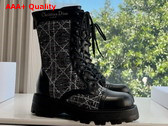 Dior D Unit Ankle Boot Black Calfskin with Black and White Cannage Tweed Replica
