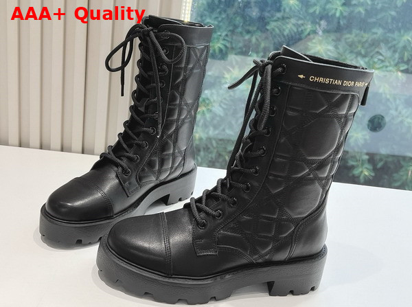 Dior D Unit Ankle Boot Black Quilted Cannage Calfskin Replica