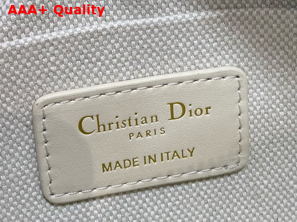 Dior D Vibe East West Nano Bag in Blue Dior Oblique Chambray with Raffia Effect and Light Biscuit Smooth Calfskin Replica