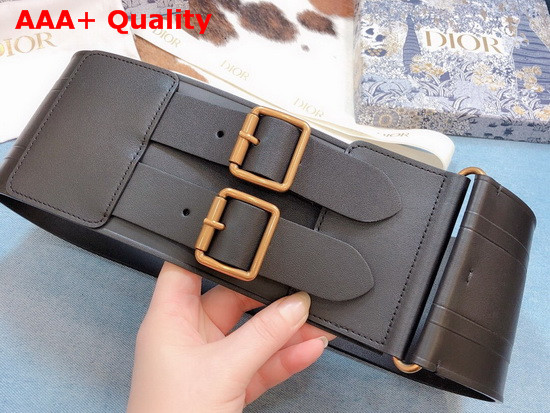 Dior D Waist Belt Black Smooth Calfskin 10cm Replica