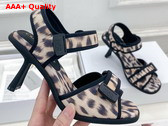 Dior D Wander Heeled Sandal Beige Multicolor Mizza Printed Technical Fabric Replica