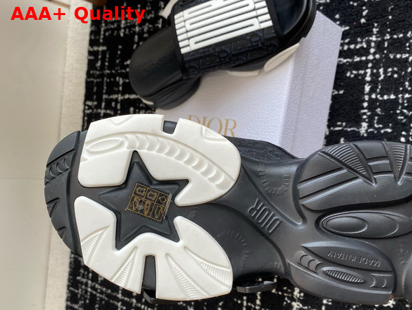 Dior D Wander Slide Black and Blue Technical Fabric with Dior Graphique Motif Replica