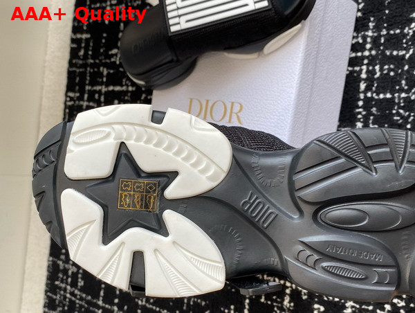 Dior D Wander Slide Black and White Technical Fabric with Dior Graphique Motif Replica
