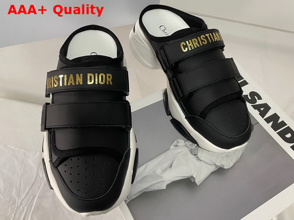 Dior D Wander Sneaker in Black Calfskin Open Back Sneaker Replica