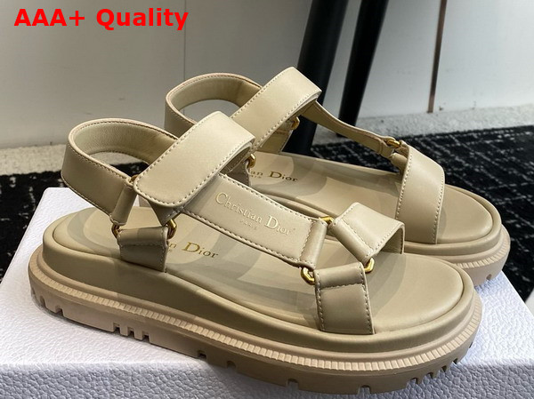 Dior D Wave Sandal Beige Lambskin Replica