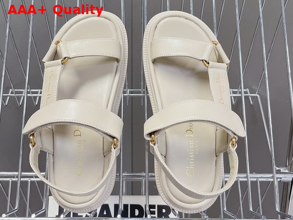 Dior D Wave Sandal in Beige Lambskin Replica