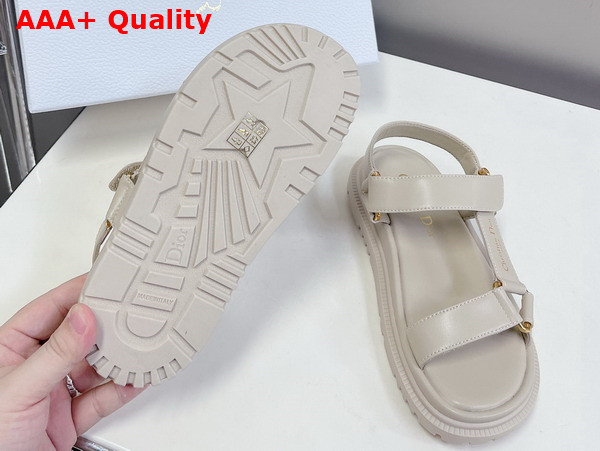 Dior D Wave Sandal in Beige Lambskin Replica