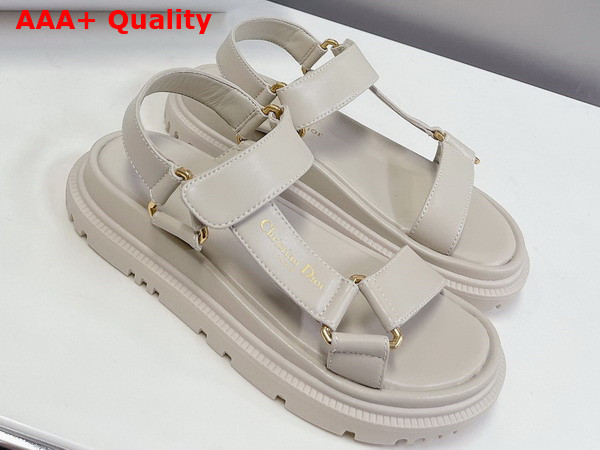 Dior D Wave Sandal in Beige Lambskin Replica