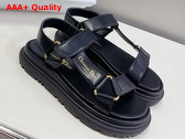 Dior D Wave Sandal in Black Lambskin Replica