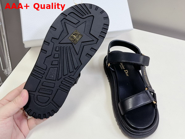 Dior D Wave Sandal in Black Lambskin Replica