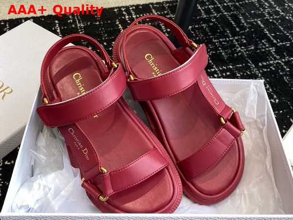 Dior D Wave Sandal in Bordeaux Lambskin Replica