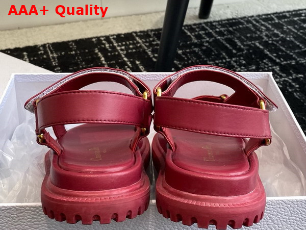 Dior D Wave Sandal in Bordeaux Lambskin Replica