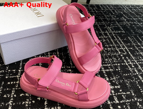 Dior D Wave Sandal in Candy Pink Lambskin Replica