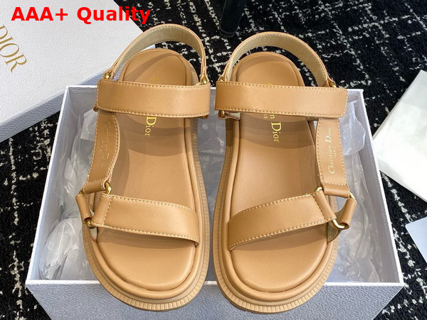 Dior D Wave Sandal in Dark Beige Lambskin Replica