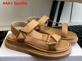 Dior D Wave Sandal in Dark Beige Lambskin Replica
