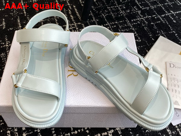Dior D Wave Sandal in Pastel Blue Lambskin Replica