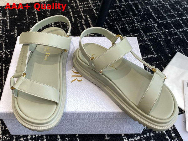 Dior D Wave Sandal in Pastel Peyote Green Lambskin Replica