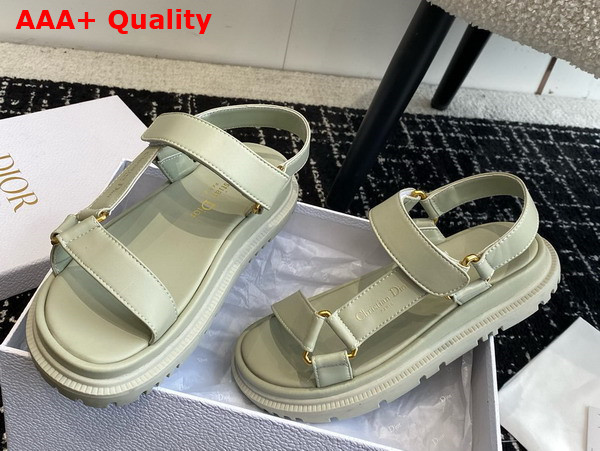 Dior D Wave Sandal in Pastel Peyote Green Lambskin Replica