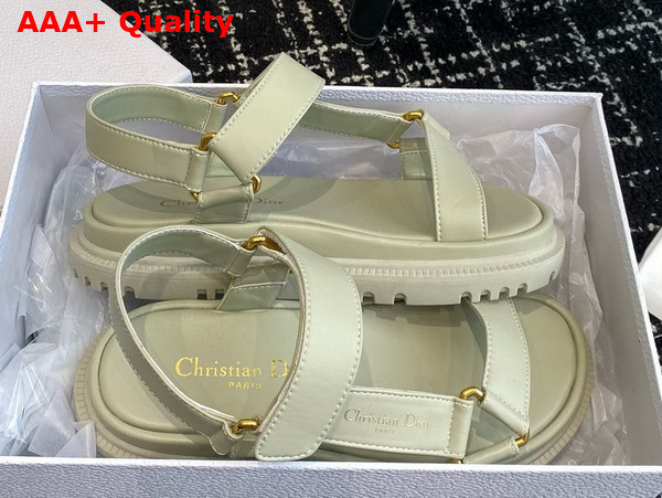 Dior D Wave Sandal in Pastel Peyote Green Lambskin Replica