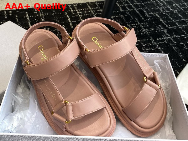 Dior D Wave Sandal in Powder Pink Lambskin Replica