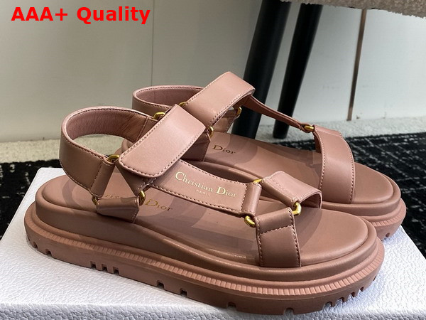 Dior D Wave Sandal in Powder Pink Lambskin Replica