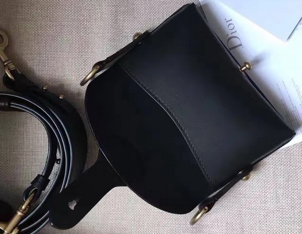 Dior D bee Mini Saddle Bag in Black Calfskin For Sale