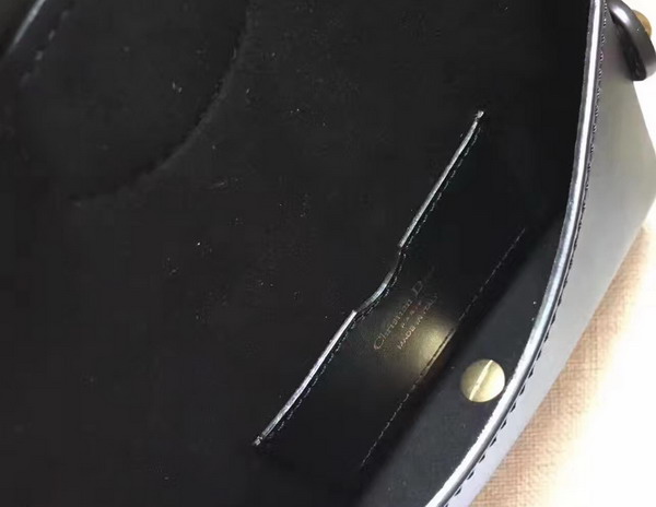 Dior D bee Mini Saddle Bag in Black Calfskin For Sale